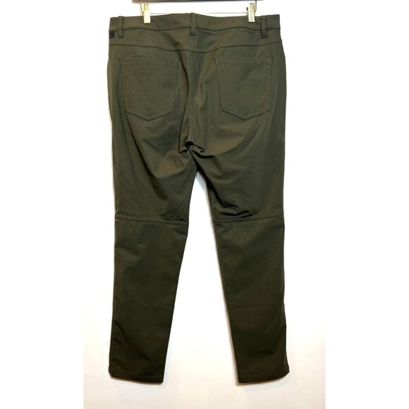 Lululemon ABC Slim-Fit Pants Warpstreme Olive Green 35" Waist Mens Stretchy - Picture 4 of 8